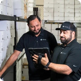 Digi employees taking inventory