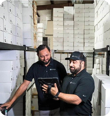 Digi employees taking inventory